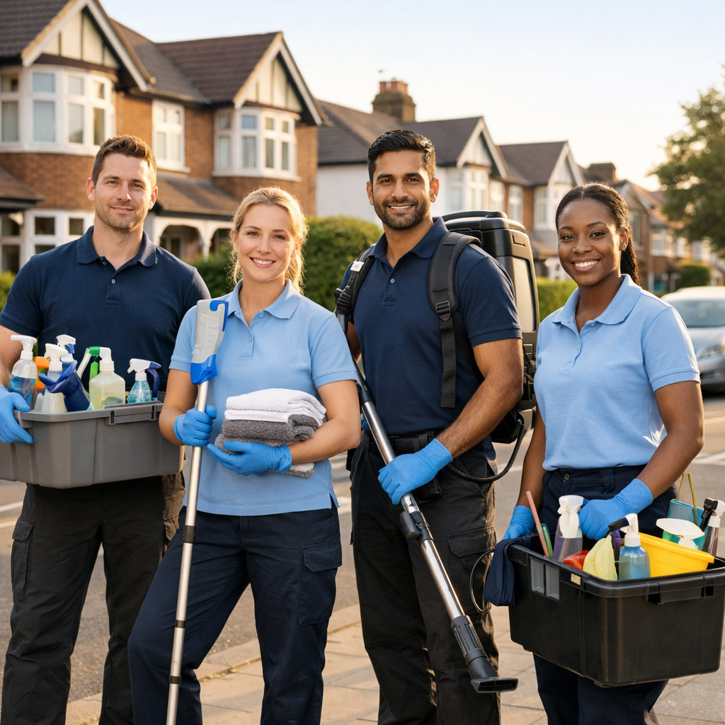 professional cleaning services Ilford cleaner wiping kitchen surface domestic cleaning London